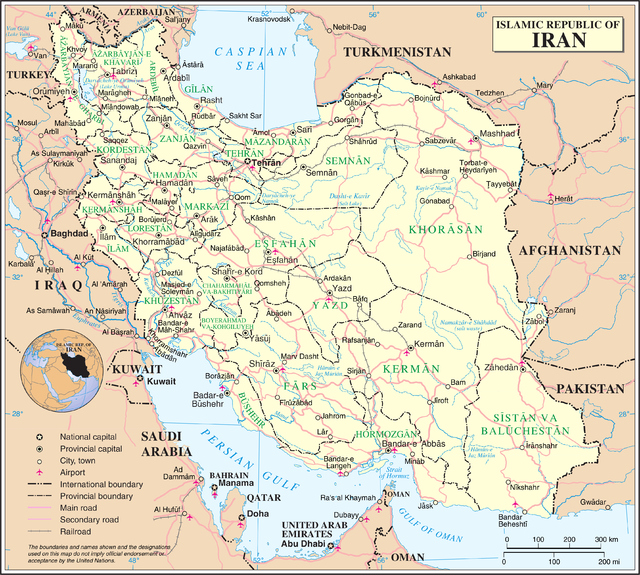 UN map of Iran